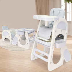 Alt text: R for Rabbit Grow N Play kids high chair and toddler table set, 5-in-1 convertible design. www.usmile.toys