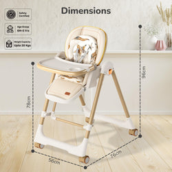 Modern baby high chair with adjustable tray and a separate baby swing/bouncer, both in a neutral cream and beige color scheme. Features happy babies using the multi-functional seating, perfect for a nursery or living room." www.usmile.com