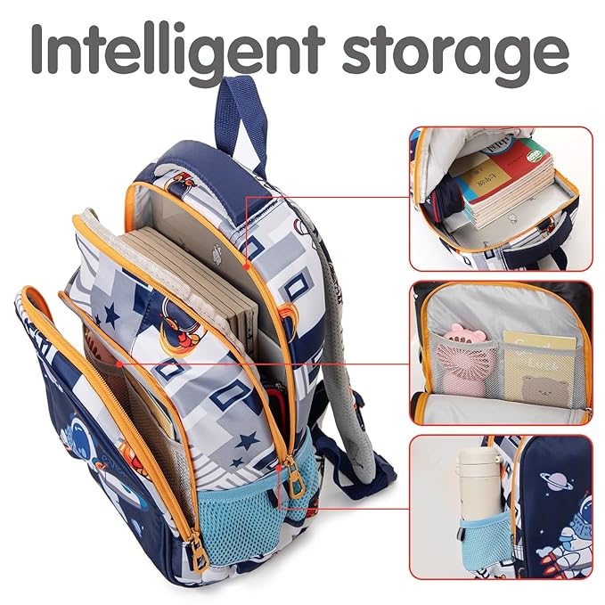 Blue Space Theme School Bag for Boys: Astronaut and rocket design, perfect for elementary school kids.
www.usmile.toys