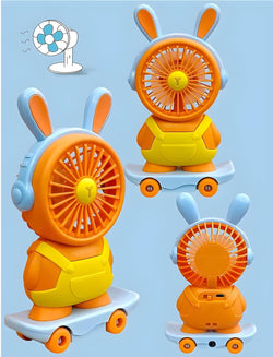 Fun orange and blue desk fan and sharpener combo, perfect for keeping kids cool and organized at school or home. www.usmile.toys