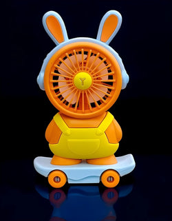 Fun orange and blue desk fan and sharpener combo, perfect for keeping kids cool and organized at school or home. www.usmile.toys