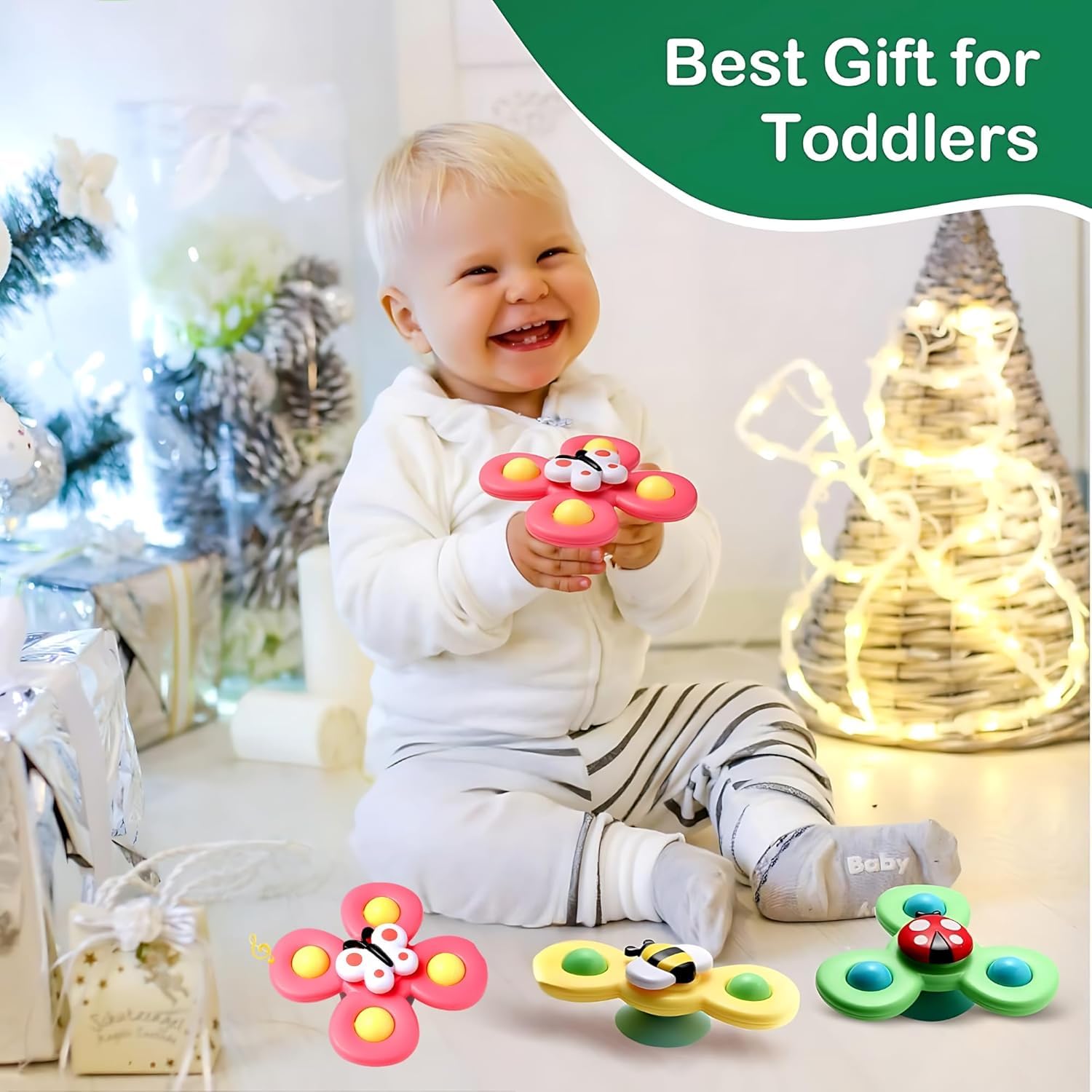 3 PCS Insect Suction Cup Bath Toy for Baby Boys Girls