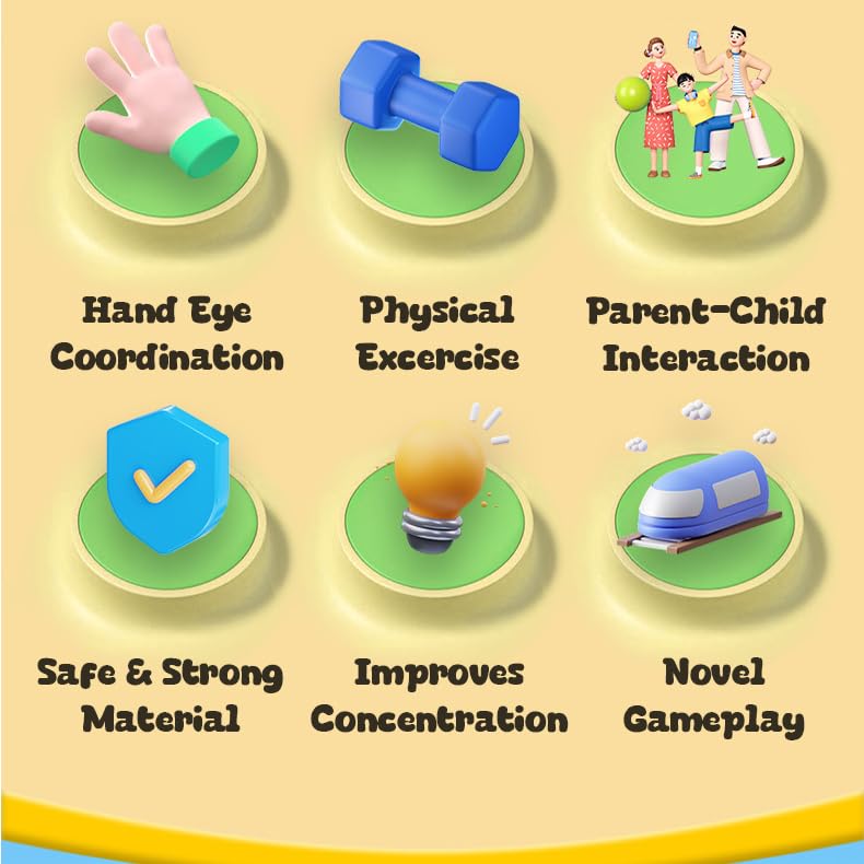 Train Flying Disc Launcher Toy for Kids and Adults with 8 Discs, 2 Catch Nets