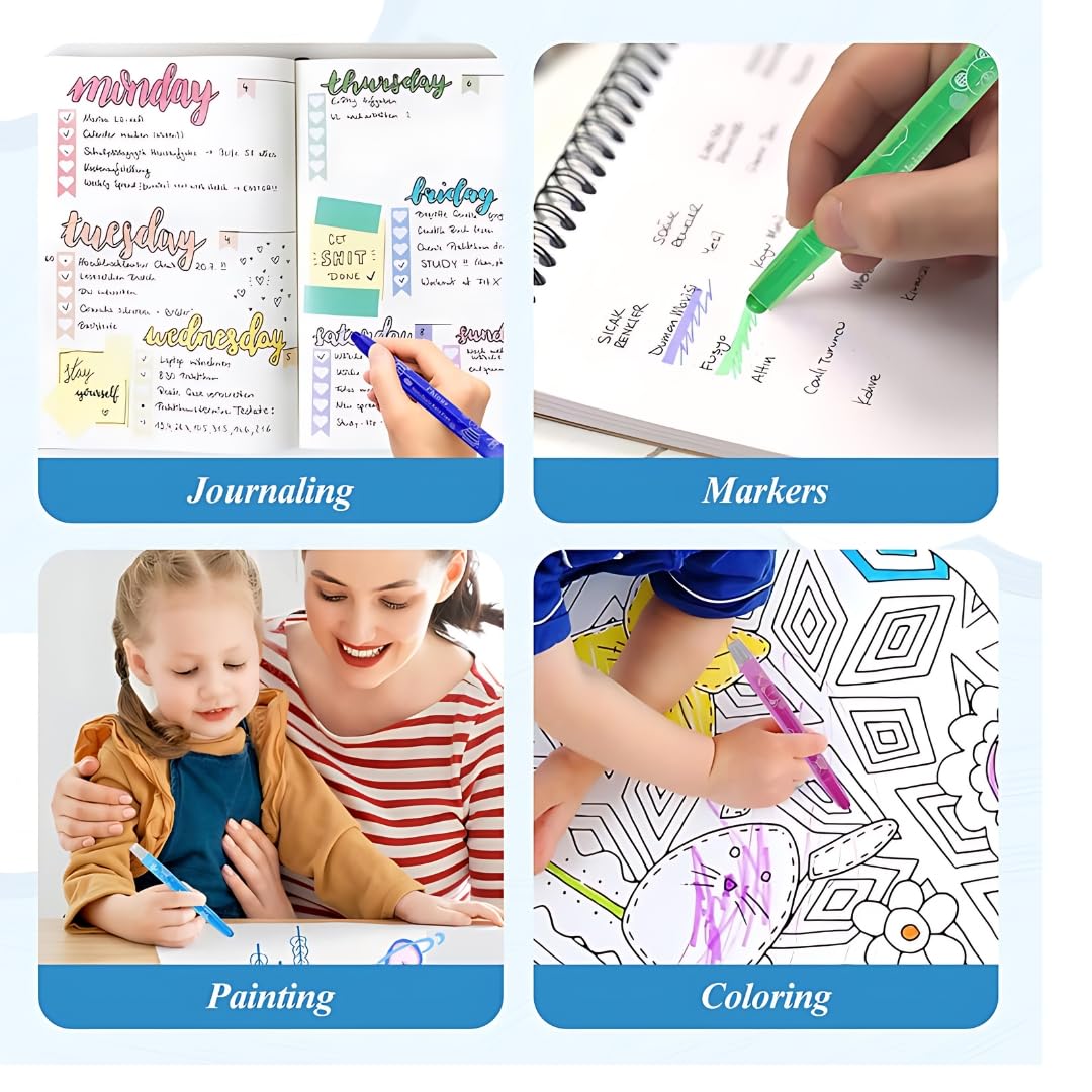 Assorted colors of Himic twist crayons, designed for easy grip and mess-free coloring for children, accompanied by a small sketchbook to encourage artistic expression." www.usmile.toys