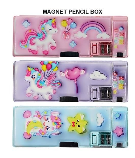 Magical unicorn stationery box for girls, making school and homework fun with its interactive design. www.usmile.toys