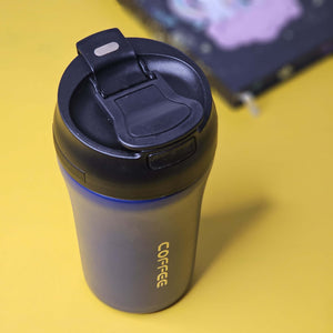 alt="Usmile Toys blue vacuum insulated coffee travel mug with 'COFFEE' text and flip-top lid"
www.usmile.toys