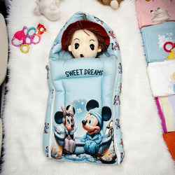 Newborn Baby Sleeping Bag with Cute Printed Designs – Hooded & Zippered