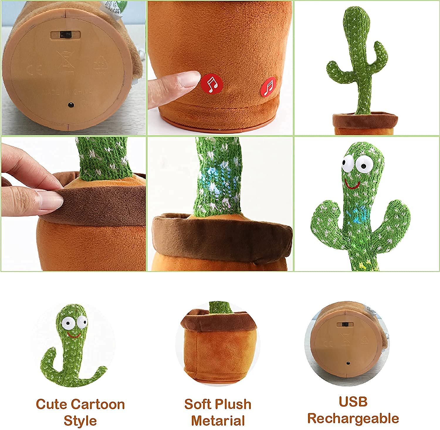 Buy Dancing Cactus Toy for Kids & Babies with Music, Lights & Mimic Talk – Fun Educational Toy – www.usmile.toys – Best Gift for 1 to 5 Year Olds
