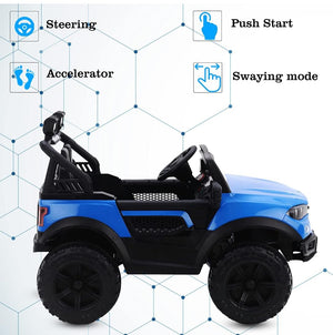 Blue Kids Battery Operated Ride-On Jeep Car with Big Wheels – Available at www.usmile.toys