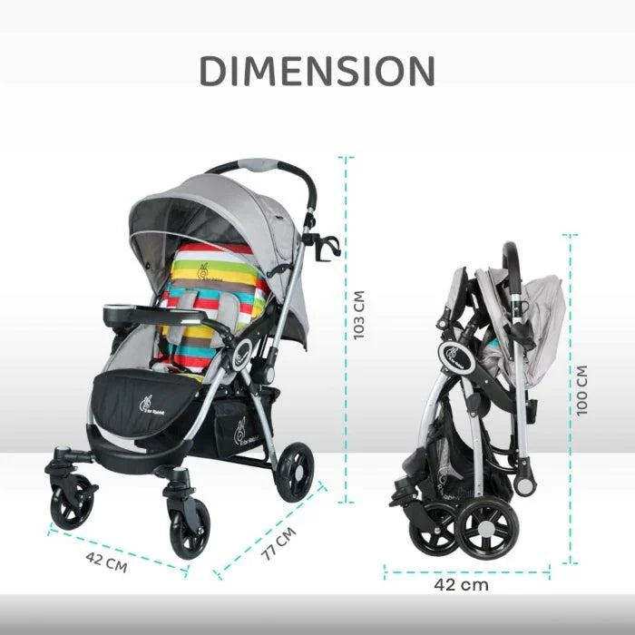 "Enjoy smooth and stylish outings with the R For Rabbit Chocolate Ride Baby Stroller, offering comfort for your child and convenience with practical features for parents. Available at uSmile.toys."www.usmile,toys