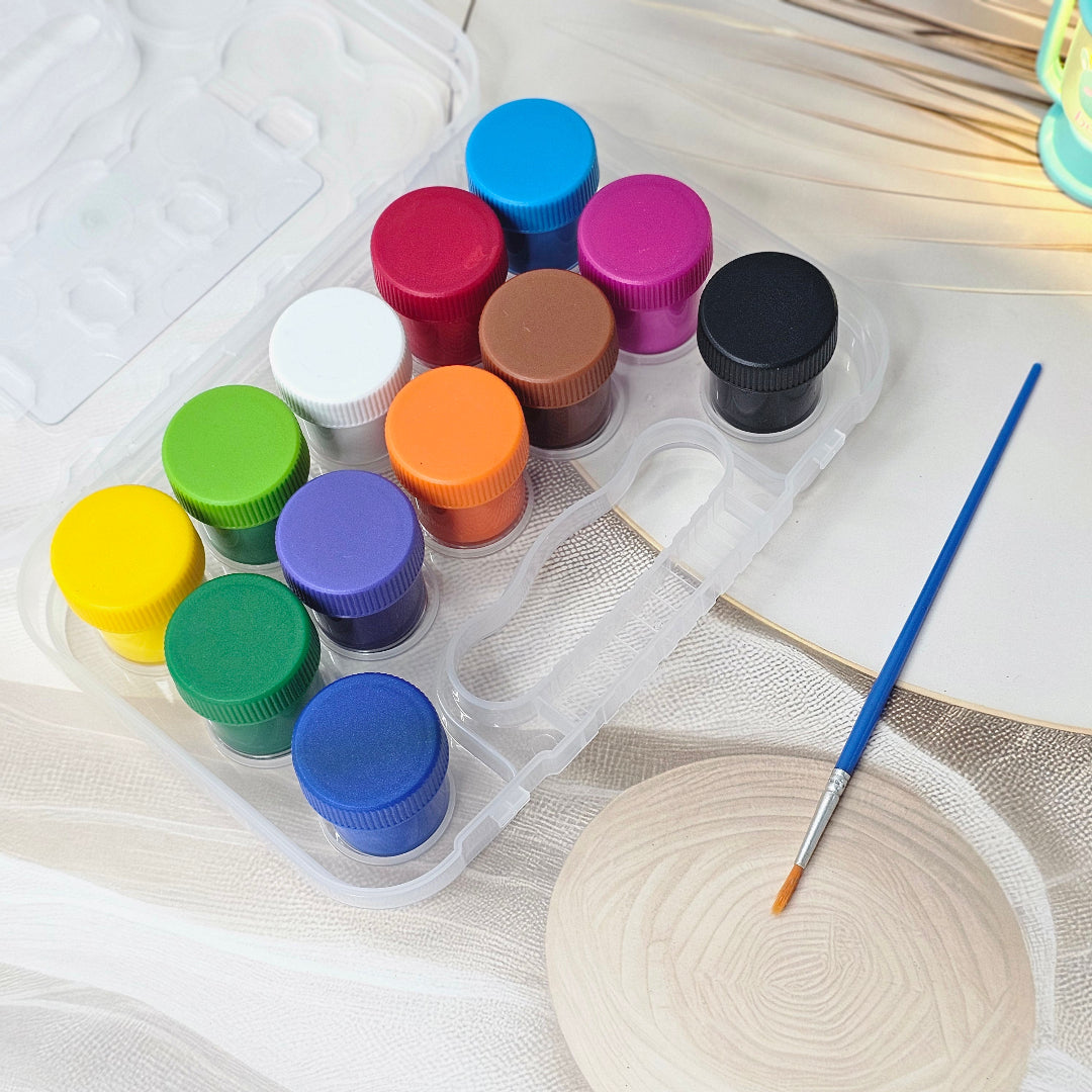along Poster Paints Set of 12 Bright Colors with Brush in Carry Case – www.usmile.toys