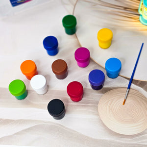 along Poster Paints Set of 12 Bright Colors with Brush in Carry Case – www.usmile.toys