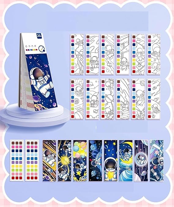 Astronaut print 2-in-1 watercolour doodling and magic water painting book for kids, comes with paint brushes, perfect for creative fun .
www.usmile.toys
