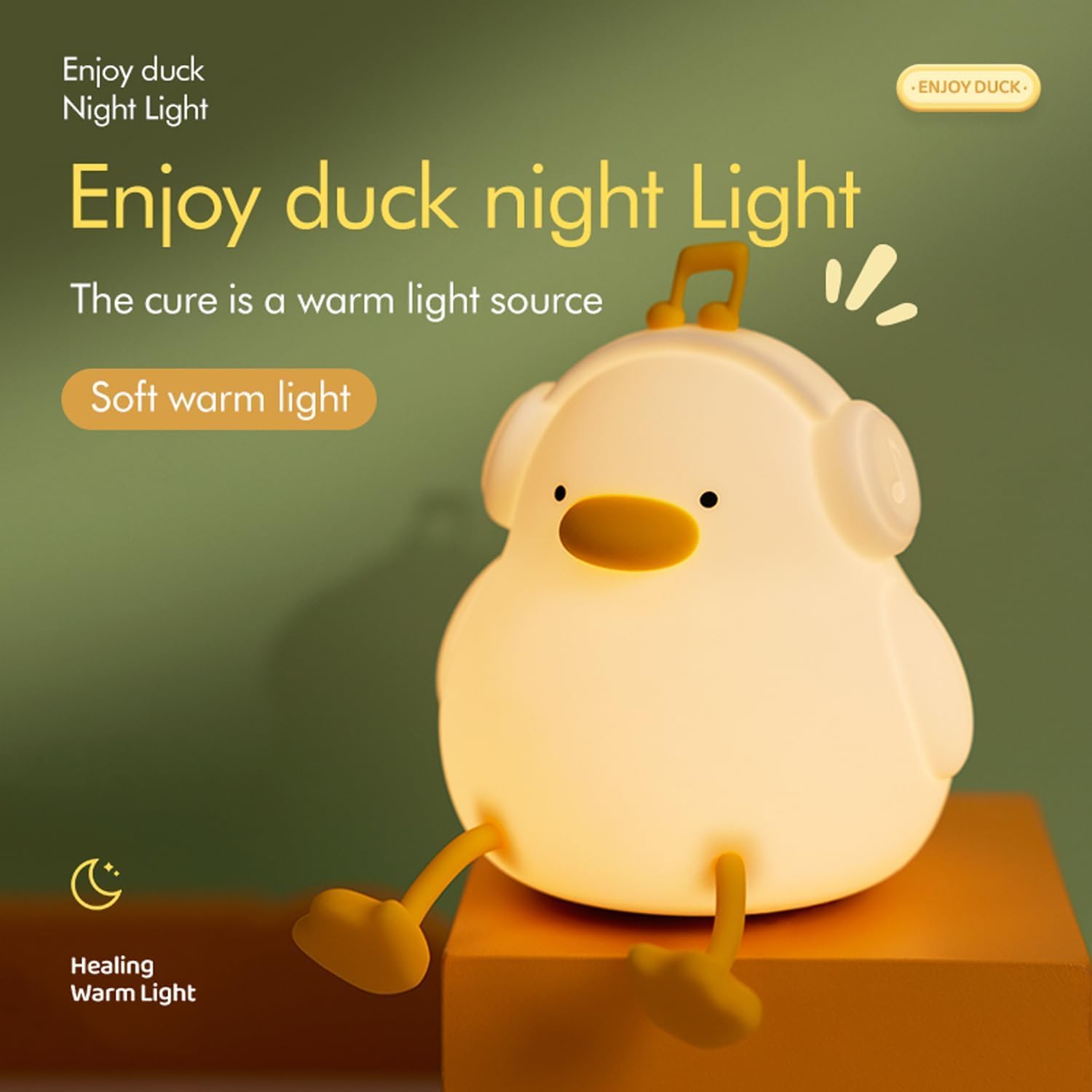 Bring a gentle, whimsical glow and musical charm to any child's room with this cute duck-shaped silicone night light, perfect for comforting kids at bedtime. Find it at uSmile.toys." www.usmile.toys