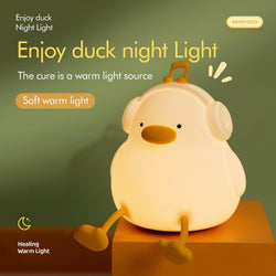 Silicone Night Lamp For Kids - Cute Music Duck