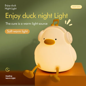 Bring a gentle, whimsical glow and musical charm to any child's room with this cute duck-shaped silicone night light, perfect for comforting kids at bedtime. Find it at uSmile.toys." www.usmile.toys