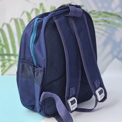 "Close-up of a Usmile Toys children's cartoon school backpack, designed in pink with a playful unicorn character on the front panel, and a matching pink water bottle in the side mesh pocket."