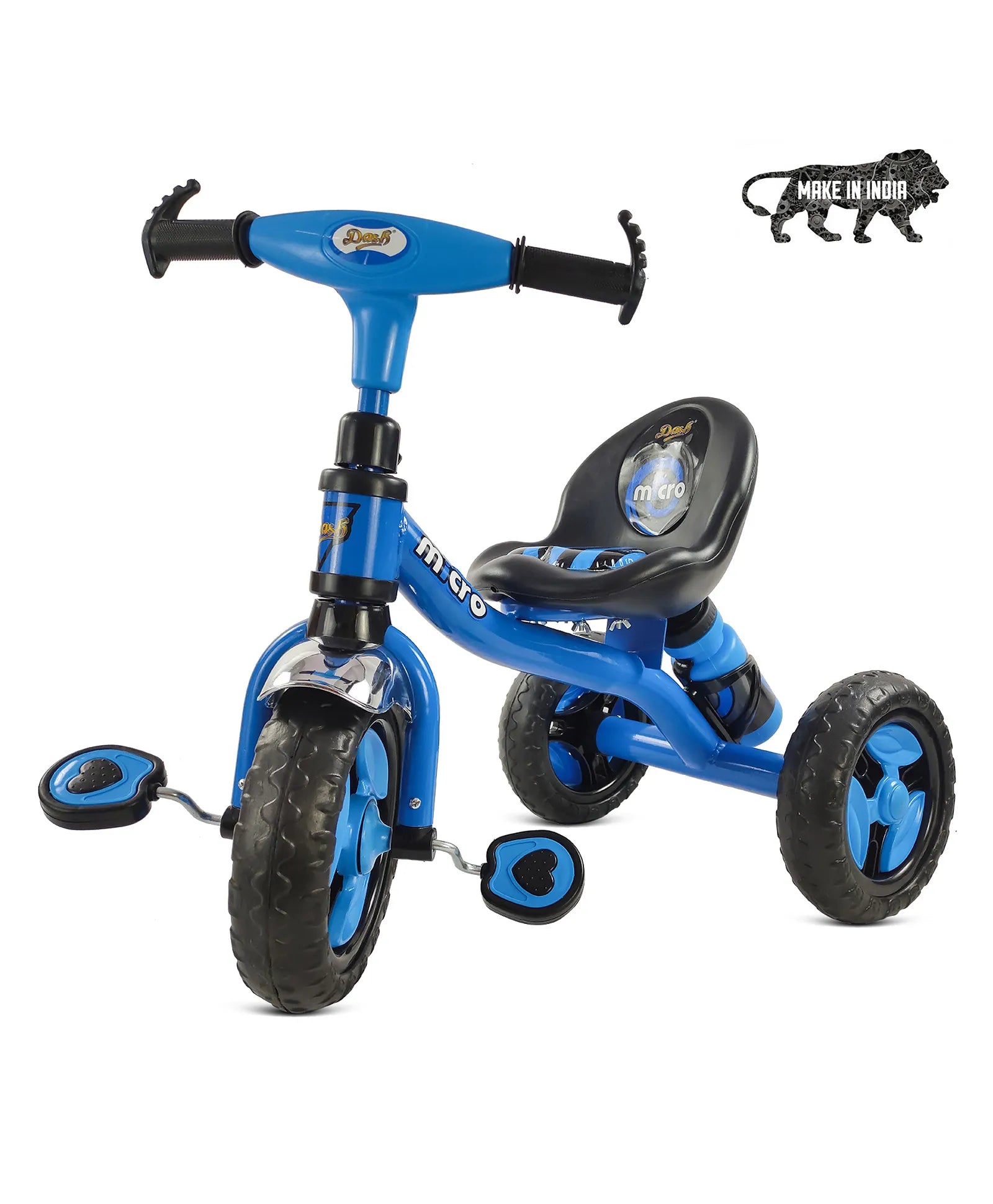 Black tricycle for children aged 3 to 5 years, with a sturdy frame and comfortable seat, in an urban setting. www.usmile.toys
