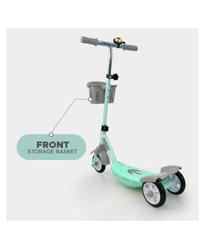 Durable Dash Noddy scooter for boys and girls, promoting balance and coordination, visible on a green landscape www.usmile.toys