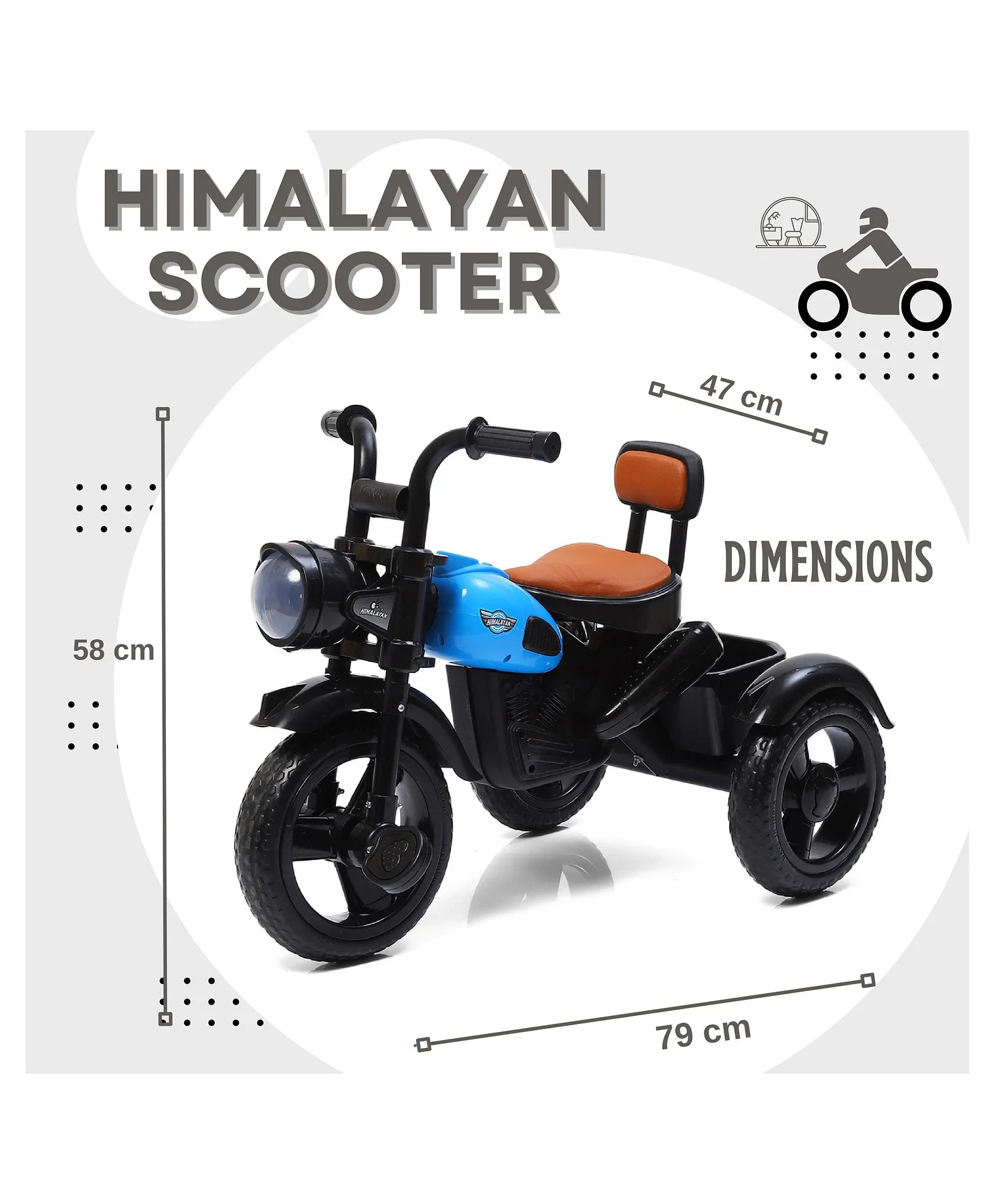 Children's motorcycle-style trike from U Smile Toys, equipped with a comfortable seat and musical features for engaging play. www.usmile.toys