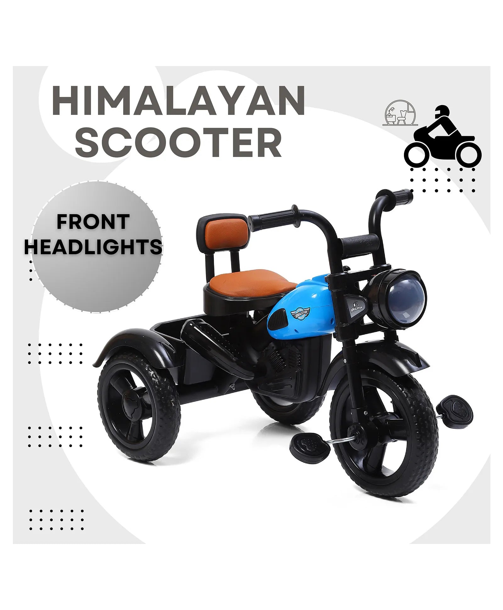 Children's motorcycle-style trike from U Smile Toys, equipped with a comfortable seat and musical features for engaging play. www.usmile.toys