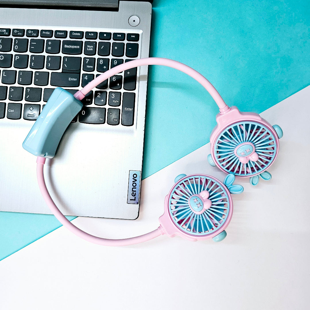 Cute and portable Usmile hands-free neck fan in assorted colors.
Stay cool and comfortable with this convenient personal fan from www.usmile.toys.