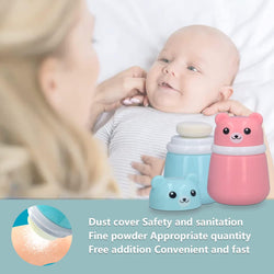 After Bath Puff - Cartoon Bear Powder Puff Case For Kids
