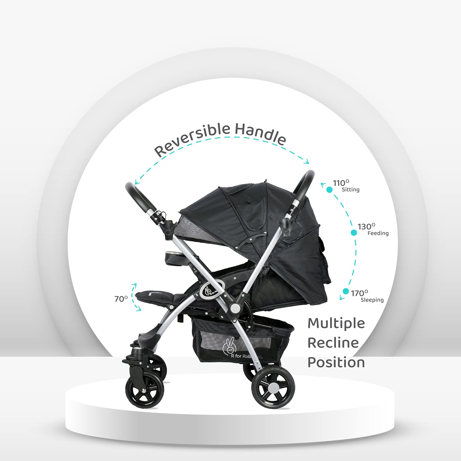 Rainbow R for Rabbit stroller for kids – colorful baby stroller available at www.usmile.toys
