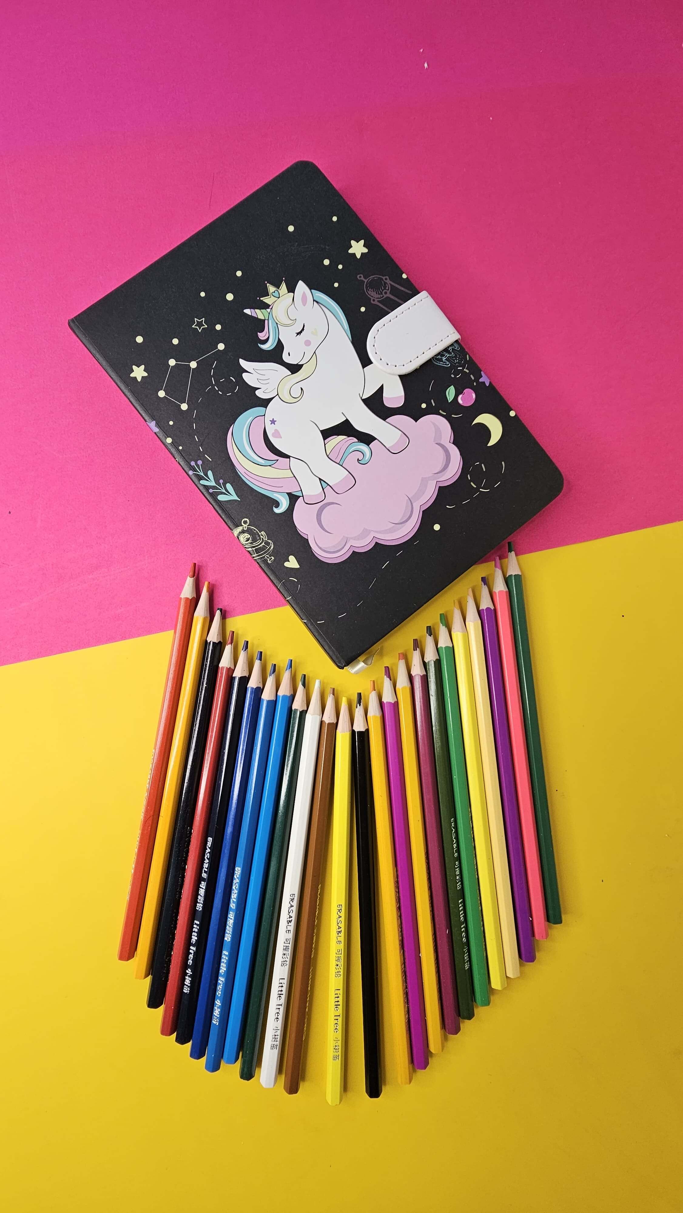 Box of erasable colored pencils featuring a vibrant colour, perfect for school art projects and creative drawing for kids from Usmile Toys. www.usmile.toys
