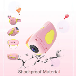 Pink Digital Kids A100 Video Camera Toy, USB rechargeable, designed for toddlers with a flip-out screen and easy-to-use buttons, ideal for capturing childhood memories. www.usmile.toys