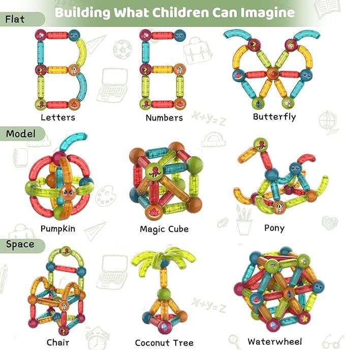 Educational glowing magnetic construction toy for children, encouraging creativity and scientific principles. www.usmile.toys