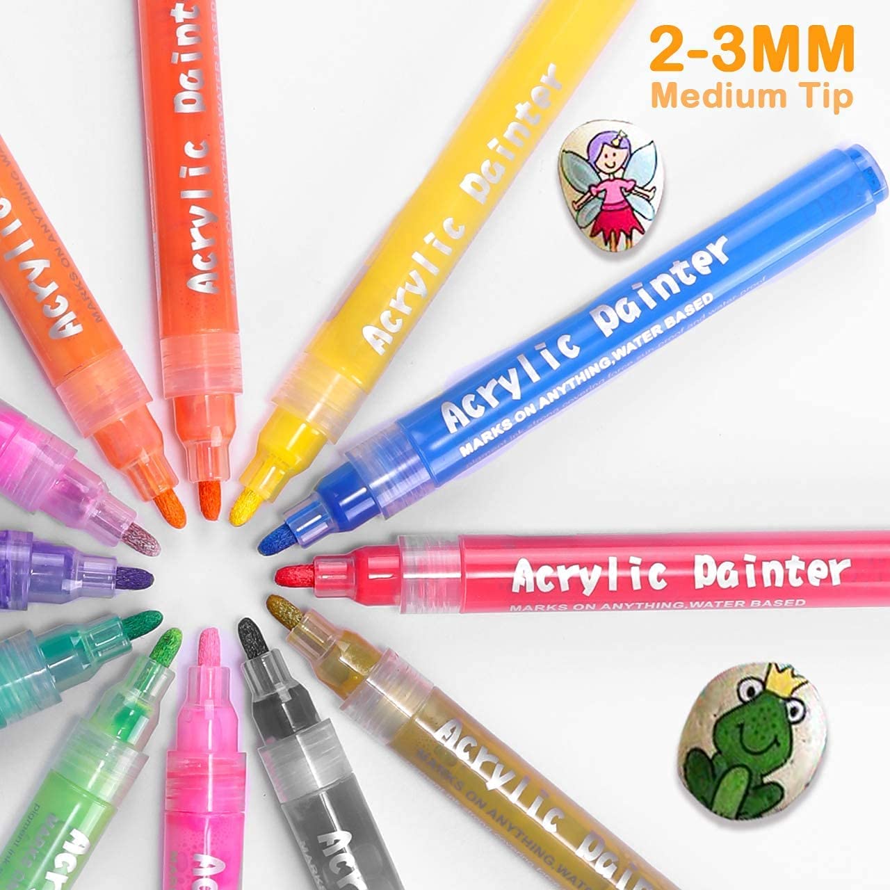 Vibrant 12-color acrylic paint set for inspiring creativity and artistic expression in children. www.usmile.toys