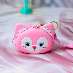 Tom cartoon character silicone coin purse with keychain strap, a playful and compact accessory for children and collectors. Great for organizing small change or keys, adding a touch of fun to everyday essentials. www.usmile.com