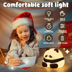 Silicone Night Lamp for Kids - Baby Sitting Panda