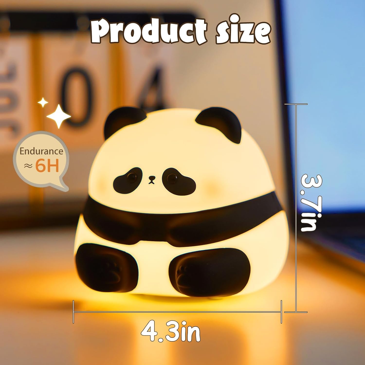Offer a gentle and comforting glow with this sweet silicone night lamp featuring a cute sitting panda design, perfect for kids' rooms and a lovely bedtime companion. Find it at uSmile.toys." www.usmile.toys