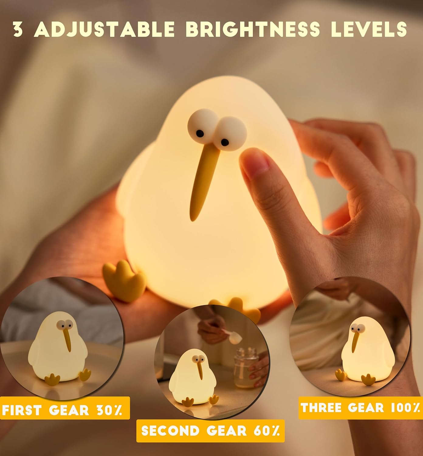 Silicone Kiwi Bird Night Light for Kids: Cute and soft LED lamp for children's bedroom.
www.usmile.toys