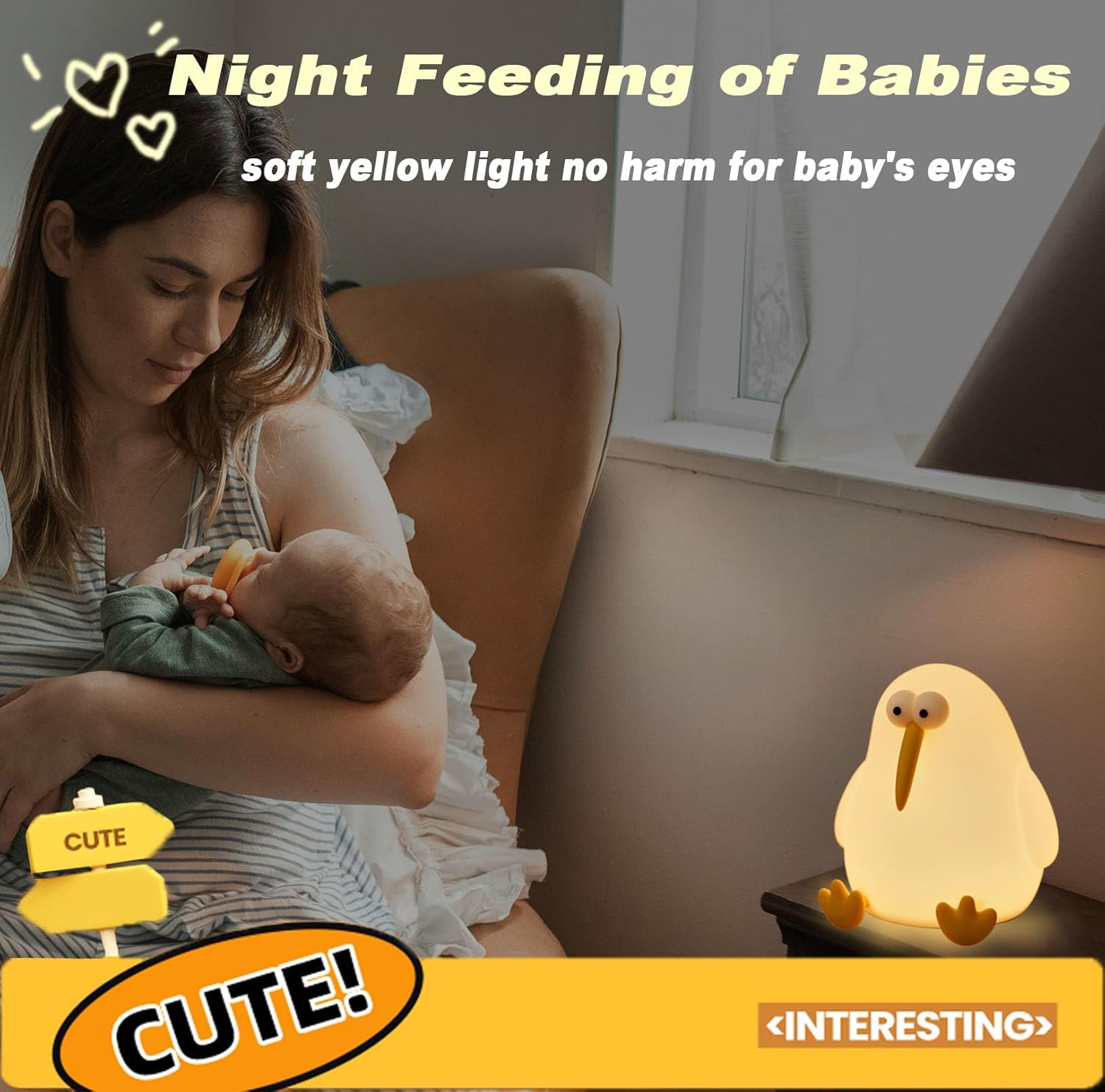 LED Silicone Kiwi Bird Night Lamp: Portable and squeezable night light for kids' room decor.
www.usmile.toys