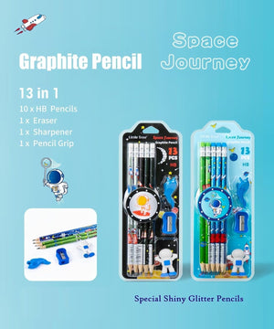 Kids' Space Journey Pencil Kit: Contains 13 graphite pencils with space designs, plus accessories for drawing and writing.
www.usmile.toys