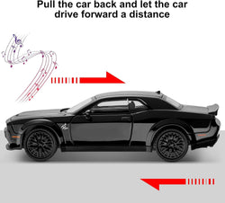 Detailed collectible die-cast sports car in white with a matte black hood, showcasing its sleek design and providing exciting pull-back action, available at Usmile Toys. www.usmile.toys