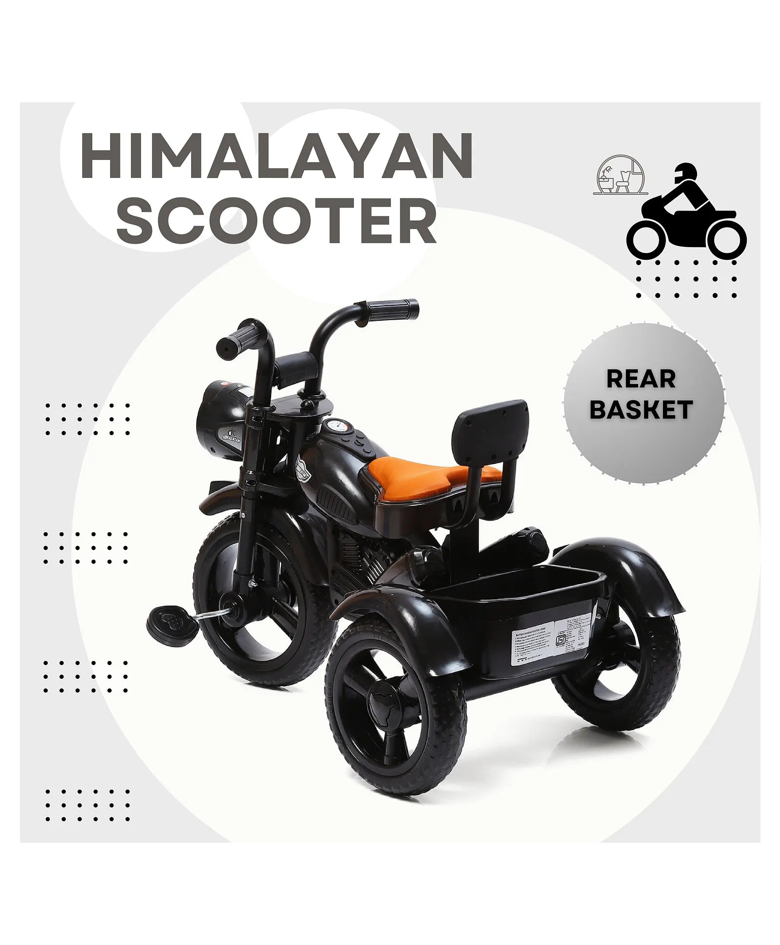 Children's motorcycle-style trike from U Smile Toys, equipped with a comfortable seat and musical features for engaging play. www.usmile.toys