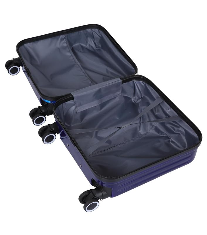 Premium blue kids luggage with 3D astronaut space design, durable trolley bag with wheels and extendable handle for travel. www.usmile.toys