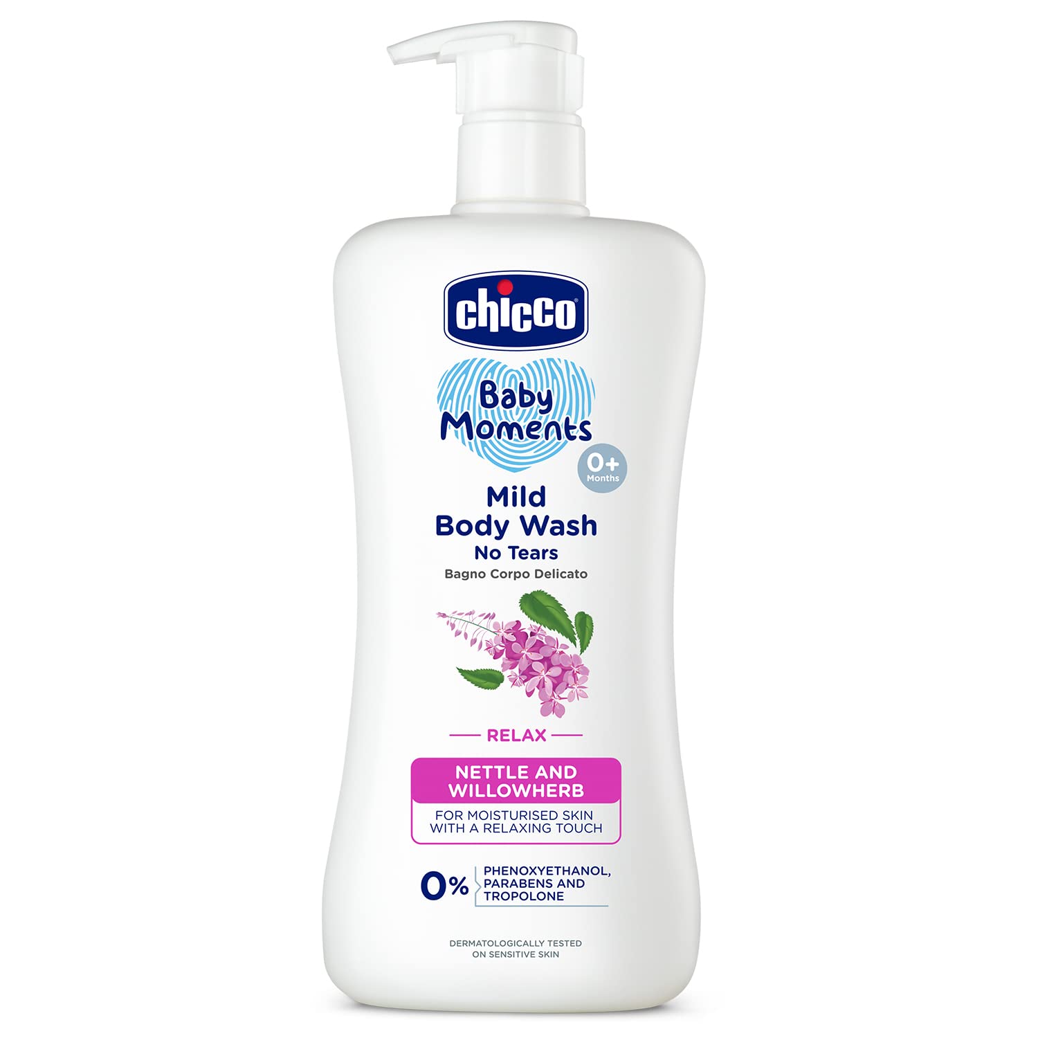 Chicco Baby Moments Mild Body Wash Relax, New Advanced Formula with Natural Ingredients, No Tears & Soap-Free, Mild formula for Baby’s Body & Face Wash