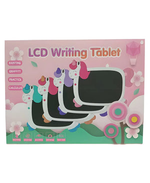 Unicorn LCD writing tablet for creative kids, providing a fun and mess-free way to draw, doodle, and learn. This portable digital drawing board helps develop fine motor skills and imagination, ideal for young artists. www.usmile.com