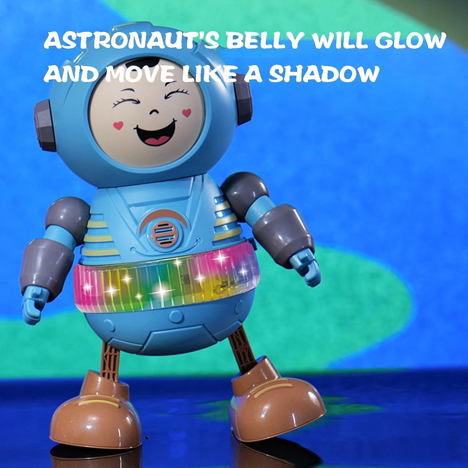 Blast off to fun with our dancing space robot toy! It lights up, plays music, and moves, guaranteeing hours of fun for your little astronaut. Shop Usmile Toys.