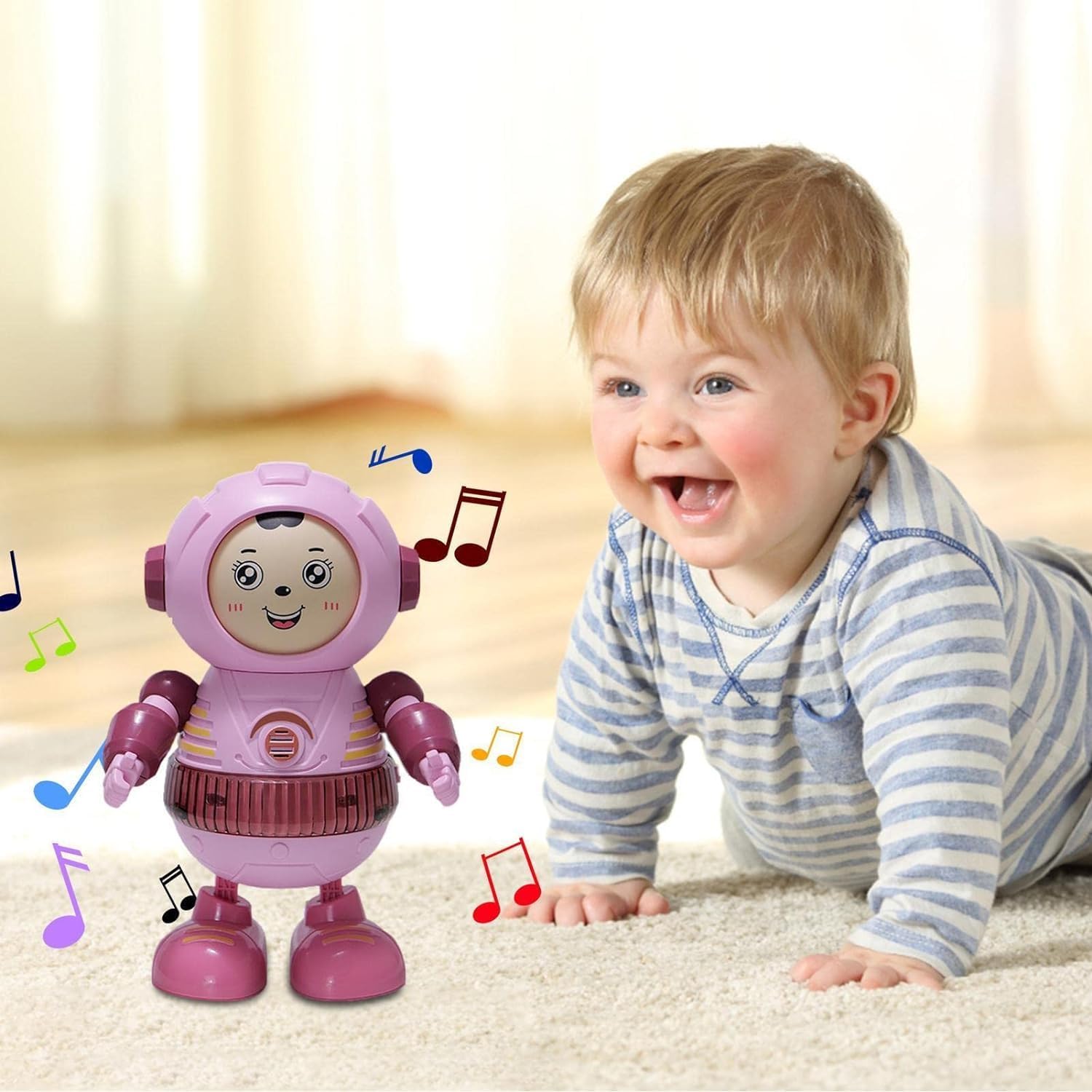 Blast off to fun with our dancing space robot toy! It lights up, plays music, and moves, guaranteeing hours of fun for your little astronaut. Shop Usmile Toys.