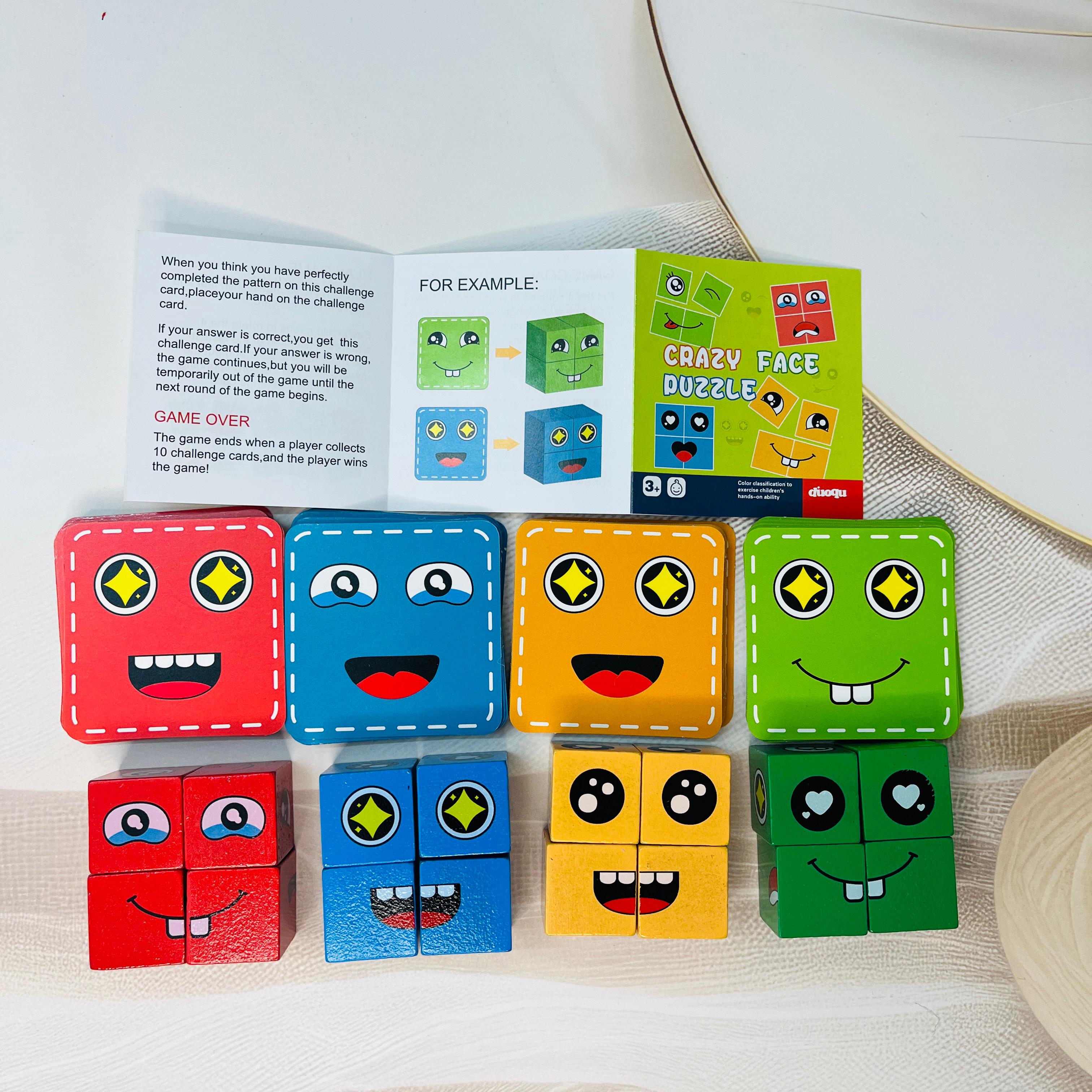 Return Gift for Kids, Emoji Cube Game, Matching Game, Kids Party Favors, Educational Toys, Children's Games, Birthday Return Gifts, Fun Games for Kids, Cognitive Skills Toys, www.usmile.toys, Party Activities for Kids.