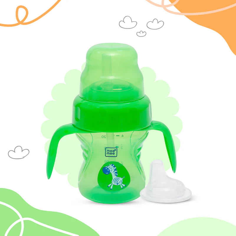 Mee Mee 2-in-1 Spout & Straw Sipper Cup (Green) | 150ml