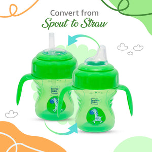 Mee Mee 2-in-1 Spout & Straw Sipper Cup (Green) | 150ml