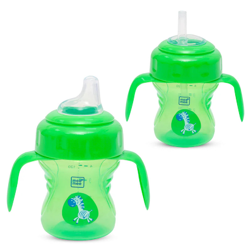 Mee Mee 2-in-1 Spout & Straw Sipper Cup (Green) | 150ml