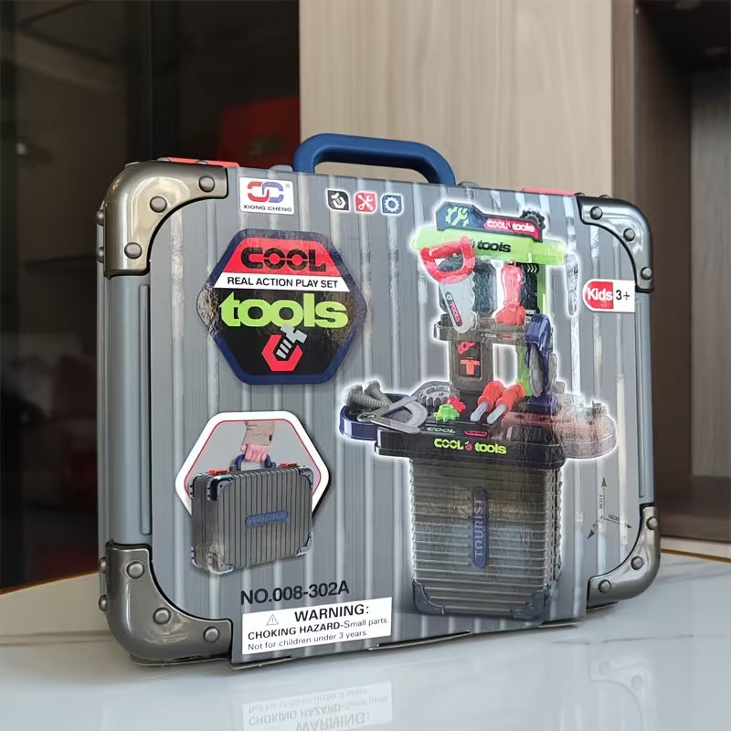 3-in-1 Boys' Pretend Repair Tool Kit Set, Kids' Storage Tool Table; Boys' Toys; Kids' Day, Easter, Christmas, Halloween Holiday Gifts, Birthday Party Gifts